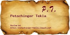 Petschinger Tekla névjegykártya